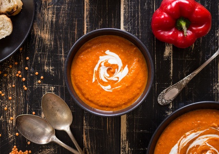 healthier winter comfort foods roasted red pepper soup