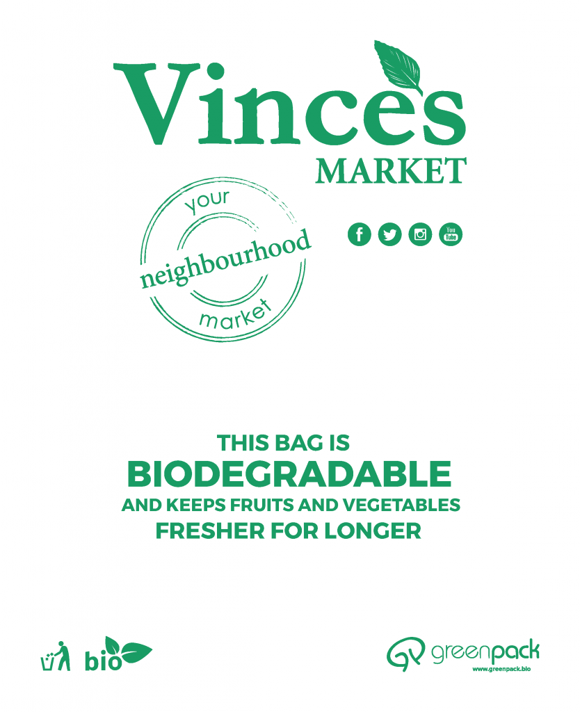 Greenpack - Bag Design - VincesMarket - Grocery Store with Biodegradable Bags and Biodegradable Produce Bags and Biodegradable Shopping Bags