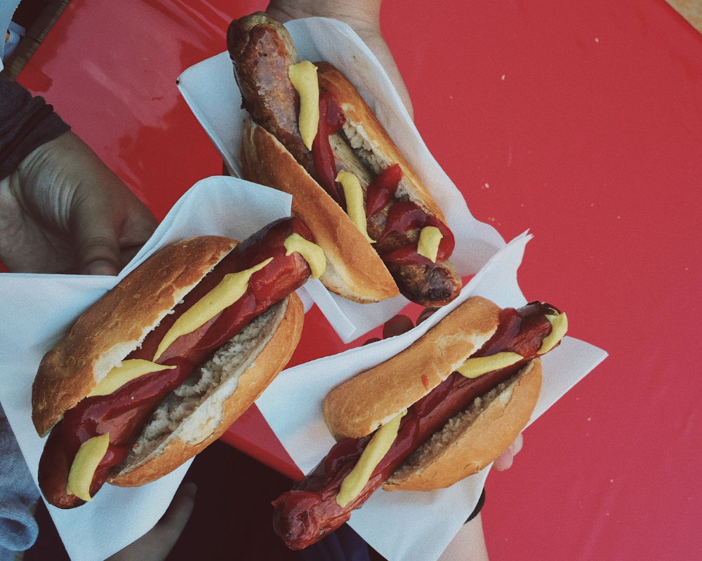 Hotdogs at Vince's fundraising BBQ