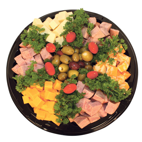 Cubed meat and cheese platter