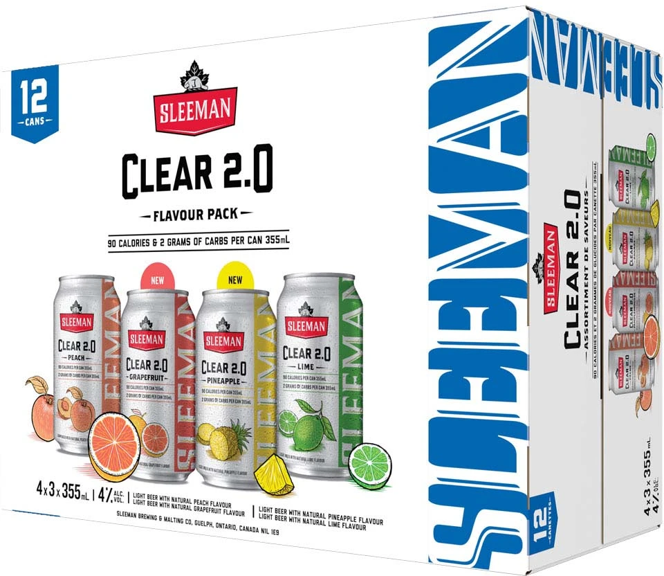 Case of Sleeman Clear 2.0 Pineapple and assorted flavours