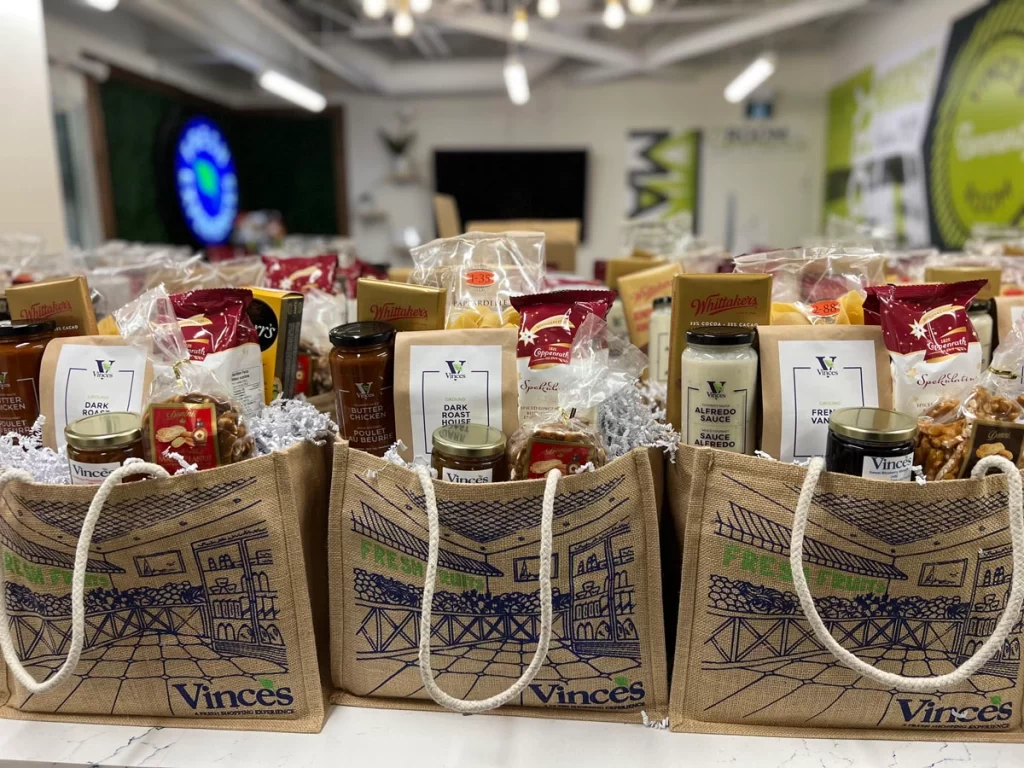 Vince's Own Gift Bags packed with artisanal goods