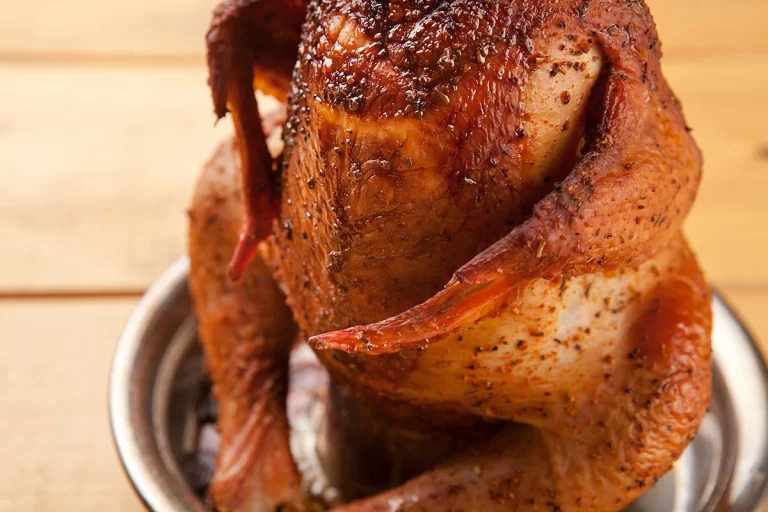 A perfectly cooked beer can chicken